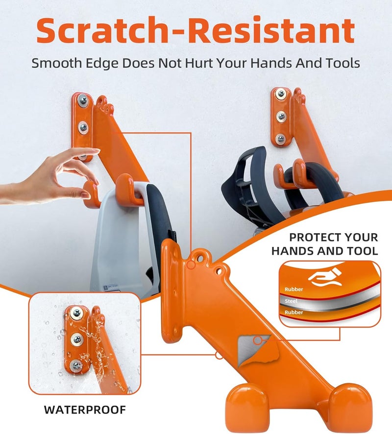 OSROENE Chainsaw Hanger, 2 Pack Chainsaw Wall Mount, Heavy Duty Chainsaw Holder, Garage Organization Garage Storage Shed Organizer Mounted Chainsaw Rack - Image 3